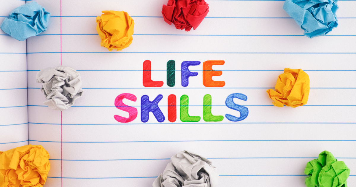 Life Skills written in an exercise book